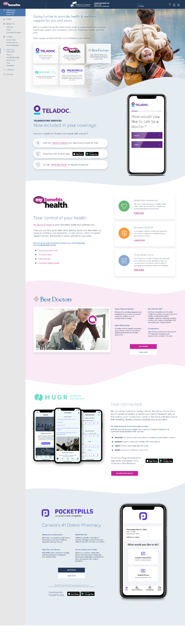 Previous long Health and Wellness page
