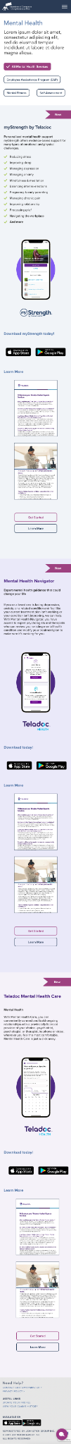 Enhanced mental health provider sections on mobile